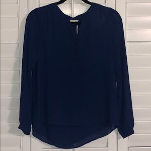 🆕 Naked Zebra l/s Navy Blue blouse Size Small